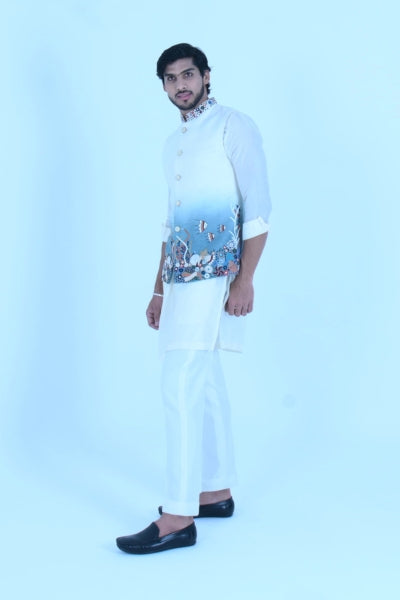 Ocean Blue Ombre Bundi Jacket Set