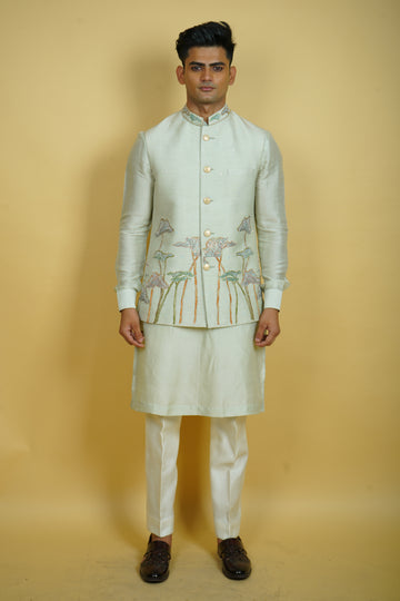 Pastel Green Bundi Jacket Set