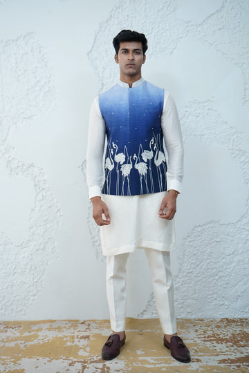 Swan Blue Bundi Jacket Set