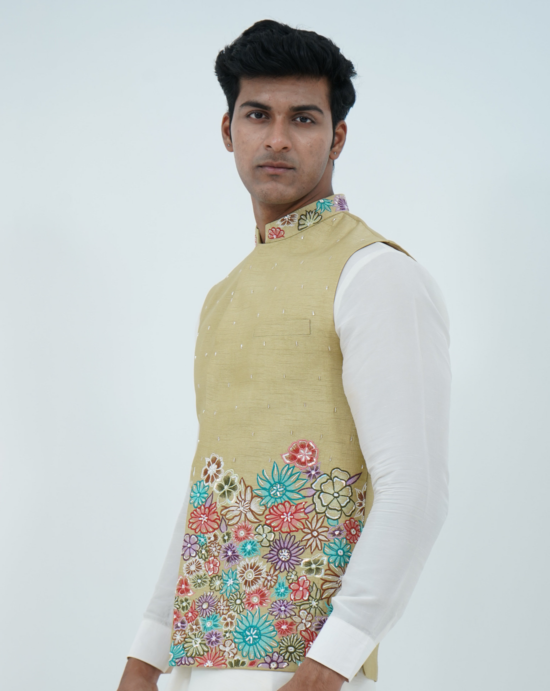 Floral Hazel yellow Bundi Jacket Set