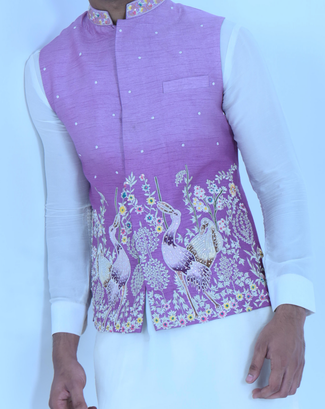 Floral Ombre Lavender Bundi Jacket Set