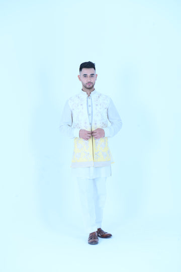 Floral Ombre yellow Bundi Jacket Set